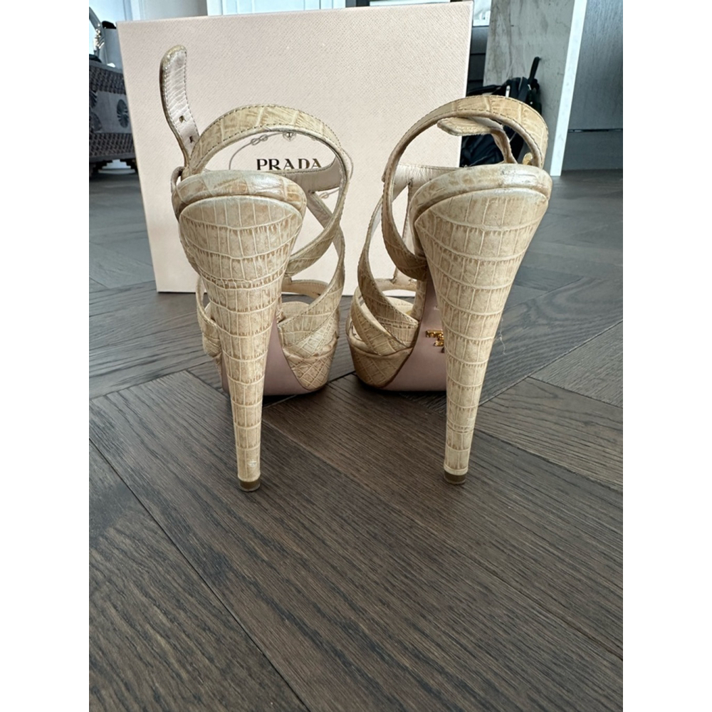 Women's Prada Beige Leather Heels - image 8